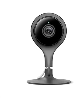 Внутренняя камера Google Nest Cam первого поколения — проводная камера для использования внутри помещений — управление с телефона и получение мобильных оповещений — камера видеонаблюдения с круглосуточной трансляцией видео и ночным видением.