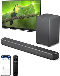 Саундбар PHILIPS B5309 2.1 с беспроводным сабвуфером и технологией иммерсивного звука DTS Virtual:X — максимальная мощность 240 Вт, глубокие басы, Bluetooth 5.4, четыре режима эквалайзера, HDMI ARC и USB-подключение — темно-серый