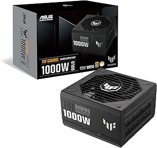 Блок питания ASUS TUF Gaming 1000W Gold (1000 Вт, совместимость с ATX 3.0, полностью модульная конструкция, сертификат 80+ Gold, компоненты военного класса, двойной шарикоподшипник, вентилятор Axial-tech, покрытие печатной платы, 10-летняя гарантия)