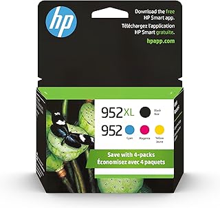 Оригинальные чернильные картриджи HP 952 (голубой, пурпурный, желтый) / 952XL (черный) (4 шт.) | Подходят для принтеров OfficeJet 8702 и OfficeJet Pro 7700, 8210, 8700 | Подходят для программы Instant Ink | N9K28AN