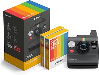 Фотоаппарат мгновенной печати Polaroid Now 3-го поколения I-Type + комплект пленки - черный фотоаппарат Now + 16 цветных фотографий (6560)