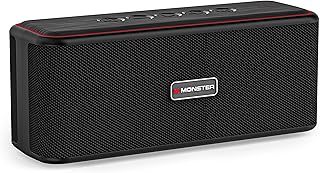 Беспроводная колонка Monster Shock Plus с Bluetooth, мощностью 30 Вт, Bluetooth 5.4, поддержкой TWS, временем работы до 15 часов, поддержкой AUX/TF-карт, водонепроницаемостью IPX6, подходит для дома и улицы.