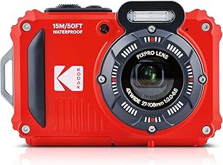 KODAK PIXPRO WPZ2 — водонепроницаемая цифровая фотокамера с разрешением 16 Мп, 4-кратным оптическим зумом, 2,7-дюймовым ЖК-экраном и поддержкой Full HD видео, красная.