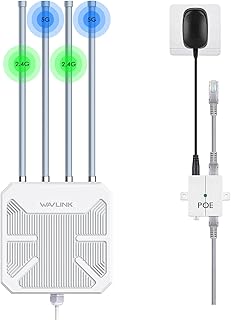 WAVLINK Уличный WiFi 6 Mesh-маршрутизатор, точка доступа WiFi с большим радиусом действия и поддержкой PoE, водонепроницаемый IP67, усилитель сигнала WiFi для Starlink, для использования на открытом воздухе, дома, в гараже и отеле.