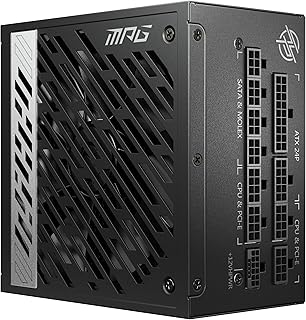 Блок питания MSI MPG A1000G PCIE 5.1 ​​и ATX 3.1 для игр — полностью модульный — сертифицирован по стандарту 80 Plus Gold, 1000 Вт — 100% японские конденсаторы, выдерживающие температуру до 105°C — компактный размер — блок питания ATX — 10-летняя гарантия