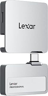 Lexar 1TB Professional Go Portable SSD с хабом, поддержка Apple 4K 60fps ProRes, скорость до 1050 МБ/с, USB 3.2 Gen 2, прочный корпус, IP65, ультракомпактный, совместим с iPhone 15/16, внешний SSD (LSL400S001T-RNSNU)