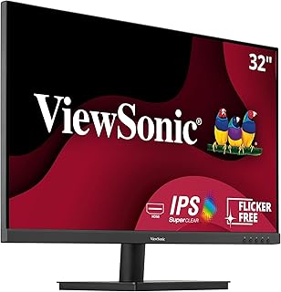 Монитор ViewSonic VA3209M 32 дюйма, IPS, Full HD 1080p, тонкие рамки, 75 Гц, функция защиты зрения, входы HDMI, VGA, подходит для дома и офиса.