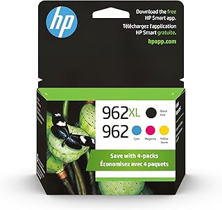 Оригинальные чернильные картриджи HP 962 (голубой, пурпурный, желтый) / 962XL (черный) (4 шт.) | Совместимы с принтерами HP OfficeJet 9010 Series, HP OfficeJet Pro 9010, 9020 Series