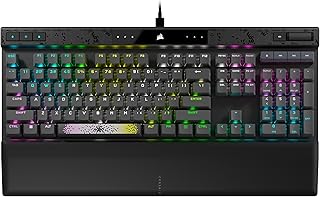 Игровая проводная механическая клавиатура CORSAIR K70 MAX RGB с магнитами – регулируемые переключатели MGX, одновременная активация SOCD и быстрое срабатывание триггеров, колпачки клавиш из PBT-пластика, шумоподавление, частота опроса 8000 Гц, QWERTY NA, черная.