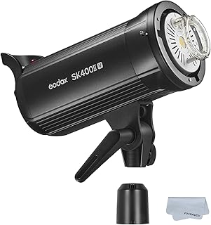 GODOX SK400II-V (новая модернизированная версия) 400 Вт, крепление Bowens, фотостудийная лампа 2,4 ГГц, GN65, встроенный светодиодный моделирующий светильник, стробоскопический свет 5600±200K для предметной/свадебной/портретной фотосъемки.