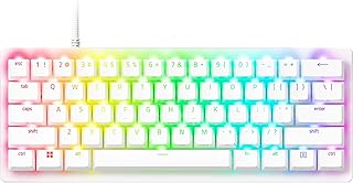 Игровая клавиатура Razer Huntsman V3 Pro Mini 60% для киберспорта: аналоговые и оптические переключатели Snap Tap - Rapid Trigger - регулируемое срабатывание - многофункциональные клавиши Mod Keys - колпачки клавиш из PBT-пластика, изготовленные методом двойного литья - белый цвет.
