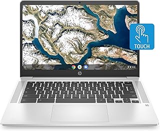 Ноутбук HP Chromebook с 14-дюймовым сенсорным HD-экраном, процессором Intel Celeron N4000, 4 ГБ оперативной памяти, 32 ГБ eMMC, цвет Chrome (14a-na0030nr, Mineral Silver)