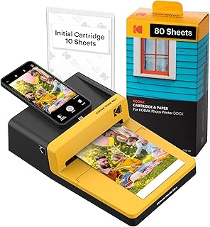 Фотопринтер KODAK Dock ERA Plus 4PASS для мгновенной печати фотографий, формат 4x6 дюймов, комплект из 90 листов.