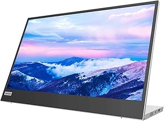 Портативный монитор Lenovo L15, 15,6-дюймовый дисплей, разрешение Full HD, IPS-панель, яркость 250 нит, частота обновления 60 Гц, порты USB-C, регулируемая по высоте подставка, технология Flicker-Free, серый цвет.