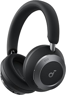 Наушники Soundcore Space One Pro, FlexiCurve, адаптивное активное шумоподавление, 6 микрофонов, 60 часов воспроизведения аудио без потерь, сверхбыстрая зарядка, беспроводное воспроизведение Hi-Res, удобная посадка.