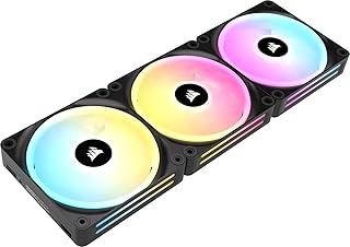 Вентиляторы Corsair iCUE LINK QX120 RGB 120 мм с магнитным куполом и RGB-подсветкой — стартовый комплект из трех вентиляторов с системным концентратором iCUE LINK — черные.