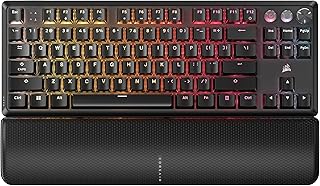 Механическая проводная игровая клавиатура Corsair K70 PRO TKL RGB без цифрового блока – предварительно смазанные регулируемые переключатели Hall Effect MGX Hyperdrive, одновременная активация SOCD и Rapid Trigger, ABS-пластик, QWERTY NA – черная