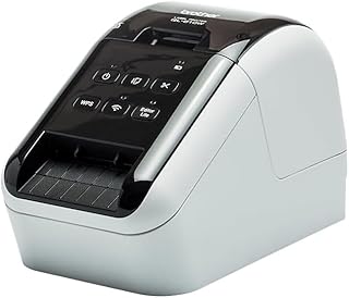 Профессиональный принтер этикеток Brother QL-810Wc с USB и Wi-Fi подключением, сверхбыстрая печать до 110 этикеток в минуту, стандартные адресные этикетки в монохромном режиме, черно-белая печать (красный и черный цвета).