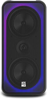 Беспроводная акустическая система Altec Lansing Shockwave 200 мощностью 180 Вт с Bluetooth, длительным временем автономной работы (12 часов), несколькими режимами светодиодной подсветки для вечеринок, несколькими режимами усиления басов, функцией синхронизации с вечеринкой и AM/FM-радио.