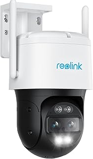 Уличная проводная Wi-Fi камера видеонаблюдения REOLINK 4K, 8-мегапиксельный двойной объектив, поворотная камера на 360 градусов, автоматическое отслеживание, Wi-Fi 2,4/5 ГГц, интеллектуальное обнаружение людей/транспортных средств/животных, 6-кратный гибридный зум, цветное ночное видение, технология TrackMix WiFi.
