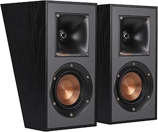Мощные и детализированные домашние акустические системы Klipsch R-41SA, комплект из 2 штук, черные.