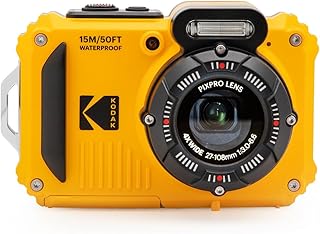 KODAK PIXPRO WPZ2 — прочная, водонепроницаемая, ударопрочная, пылезащитная цифровая камера с Wi-Fi, разрешением 16 МП, 4-кратным оптическим зумом, возможностью записи видео 1080P Full HD и 2,7-дюймовым ЖК-экраном (желтая).