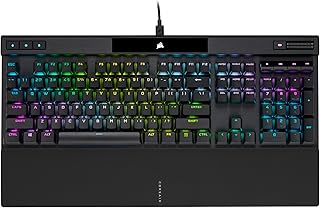 Механическая игровая проводная клавиатура Corsair K70 RGB PRO (переключатели Cherry MX RGB Red: линейные и быстрые, частота опроса 8000 Гц, колпачки клавиш PBT Double-Shot PRO, мягкая подставка для запястий) QWERTY, NA - черная