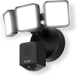 Прожектор WYZE Floodlight Camera Pro, выбор редакции PCMag, светодиоды 3000 люмен, наружная камера видеонаблюдения 2.5K HD, широкий угол обзора 180°, цветное ночное видение, совместимость с Alexa и Google, проводное подключение. Бесплатная настройка специалистом.