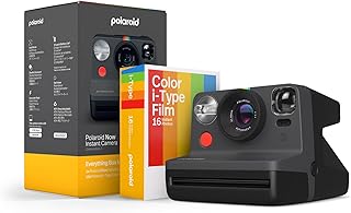 Фотоаппарат мгновенной печати Polaroid Now 2-го поколения I-Type + комплект пленки - черный фотоаппарат Now + 16 цветных фотографий (6248) - черный