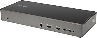 Док-станция StarTech.com USB C — три 4K монитора, USB Type-C, питание 100 Вт, DP 1.4 Alt Mode и DSC, 2x DisplayPort 1.4/HDMI 2.0-6xUSB (2x 10 Гбит/с), SD — Windows/Chrome (DK31C2DHSPD)