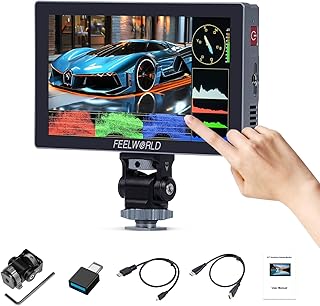 Сенсорный монитор FEELWORLD P6X для фотокамер, 5,5 дюймов, яркость 1000 нит, алюминиевый корпус, разрешение 1920x1080, IPS-матрица, соотношение сторон 9:16, HDMI2.0, 3D LUT, HDR, волновой анализ, подходит для цифровых зеркальных камер Sony, Canon, Nikon, Fuji.