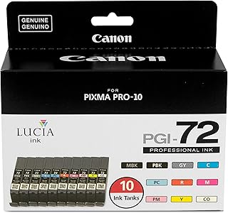 Оригинальный десятицветный набор чернил Canon PGI-72, совместимый с принтерами PIXMA PRO-10.