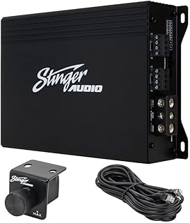 Автомобильный компактный 4-канальный автомобильный усилитель Stinger Audio MT-600.4 мощностью 1000 Вт RMS, класс D, Hexfet MOSFET, кроссовер с фильтрами верхних и нижних частот.
