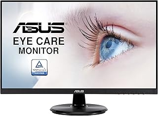 Монитор ASUS VA24DQ 23,8 дюйма, Full HD 1080p, 75 Гц, IPS, Adaptive-Sync/FreeSync, Eye Care, HDMI DisplayPort VGA, безрамочный, крепление на стену VESA, черный.