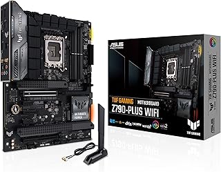 Материнская плата ASUS TUF Gaming Z790-Plus WiFi LGA 1700 (Intel 14-го, 12-го и 13-го поколений) ATX для игр (PCIe 5.0, DDR5, 4 слота M.2, 16+1 DrMOS, WiFi 6, 2.5 Гбит/с LAN, фронтальный USB 3.2 Gen 2 Type-C, Thunderbolt 4 (USB4), Aura RGB).