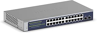 NETGEAR 24-портовый гигабитный Ethernet-коммутатор Smart Switch (GS724T) — управляемый, опционально 1 год облачного управления Insight, с 2 портами 1G SFP, настольный или стоечный вариант, ограниченная пожизненная гарантия.