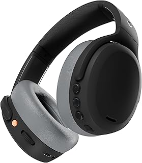 Беспроводные накладные Bluetooth-наушники Skullcandy Crusher ANC 2 с мультисенсорным басом, активным шумоподавлением, до 60 часов работы от батареи и микрофоном для iPhone и Android — черный/асфальтовый
