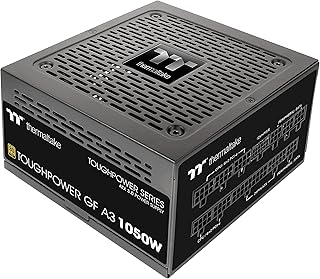 Блок питания Thermaltake Toughpower GF A3 1050W, мощность 600 Вт, разъемы 12VHPWR на блоке питания и видеокартах NVIDIA RTX 40 Series, ATX 3.0/PCI-E 5.0, 80+ Gold, поддержка SLI/Crossfire, PS-TPD-1050FNFAGU-L, 10-летняя гарантия.