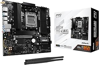 Материнская плата ASRock AMD B850M Pro A WiFi 6E Socket AM5 Ryzen 9000/8000/7000 Series DDR5 8000+ (OC) MHz 256GB Micro ATX M.2 SATA3 6.0 Gb/s PCIe 5.0 BIOS Flashback 2.5G LAN