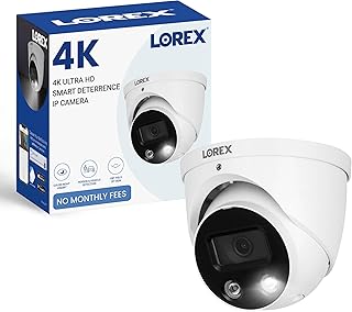 Уличная купольная камера видеонаблюдения Lorex 4K Ultra HD PoE с металлическим корпусом – 8 МП, фиксированный объектив 2,8 мм, интеллектуальное сдерживание, интеллектуальное обнаружение движения Plus, сирена.
