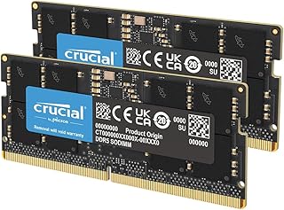 Комплект оперативной памяти Crucial 64 ГБ DDR5 (2x32 ГБ), 4800 МГц CL40 для ноутбуков - SODIMM 262-контактный - совместим с процессорами Intel Core 12-го поколения - CT2K32G48C40S5