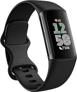 Фитнес-трекер Fitbit Charge 6 — мониторинг сердечного ритма, 7 дней работы от батареи, приложения Google, Карты и Кошелек, комплексная аналитика здоровья, анализ сна и активности, ремешки S и L, немецкая спецификация, цвет обсидиан/черный