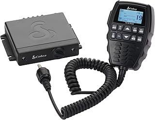 Беспроводная CB-радиостанция Cobra 75 All Road — двухрежимная AM/FM, 40 каналов, Bluetooth, цифровое шумоподавление, водонепроницаемая, мгновенное переключение на 9-й канал, выходная мощность 4 Вт, простота в использовании, черный цвет.