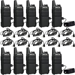 Рации Retevis RT22, перезаряжаемые, с большим радиусом действия, USB VOX, компактные, с 2-контактным разъемом для экстренной связи, подходят для школ, розничной торговли, церквей и ресторанов (упакованы парами в 5 коробках).