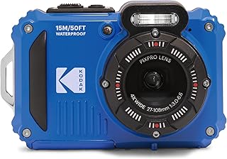 KODAK PIXPRO WPZ2 — прочная, водонепроницаемая, ударопрочная, пылезащитная цифровая камера с Wi-Fi, разрешением 16 МП, 4-кратным оптическим зумом, возможностью записи видео 1080p Full HD и 2,7-дюймовым ЖК-экраном (синяя).