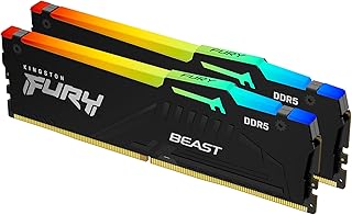 Оперативная память Kingston Fury Beast RGB 32 ГБ (2x16 ГБ) 6000 МТ/с DDR5 CL30 для настольных компьютеров | AMD Expo | Plug N Play | Комплект из 2 шт. | KF560C30BBEAK2-32