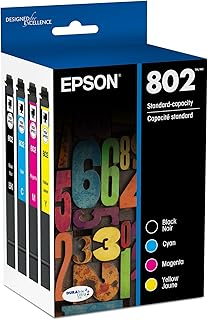Комплект из двух картриджей EPSON 802 DURABrite Ultra стандартной емкости (черный и цветной) (T802120-BCS) совместим с моделями WorkForce Pro WF-4720, WF-4730, WF-4734, WF-4740.