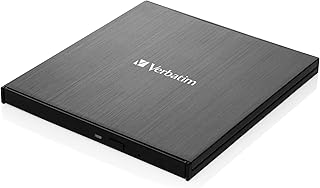Записывающее устройство Verbatim Ultra HD 4K CD DVD Blu-ray с разъемом USB 3.2 GEN 1 и USB-C. Тонкий корпус из матового металла. Совместимо с Mac и ПК. В комплекте бесплатный Blu-ray диск Verbatim объемом 25 ГБ.