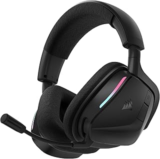 Беспроводная игровая гарнитура Corsair Void v2 с Bluetooth для ПК, PS5, PS4, Switch, мобильных устройств – Dolby Atmos, 70 часов работы от батареи, поддержка двух беспроводных устройств, легкий вес, быстрая зарядка – цвет карбон.