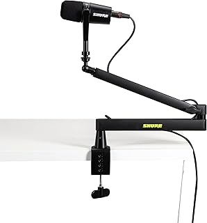 Настольная низкопрофильная подставка для микрофона Shure by Gator Premium; полностью регулируемая, подходит для подкастов, стриминга и домашнего офиса (SH-BROADCAST2)